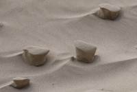 Oceanside, OR, USA beach: sand sculpted by water and wind