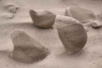 Oceanside, OR, USA beach: sand sculpted by water and wind