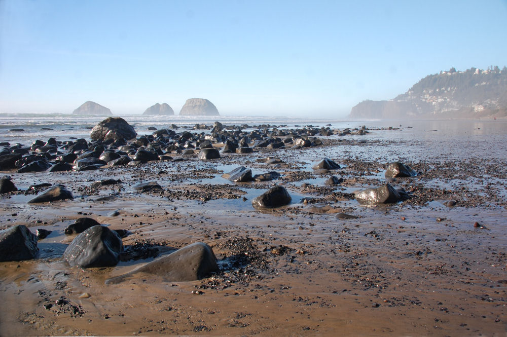 Oceanside, OR beach, unusually rocky Oceanside, OR beach, unusually rocky
